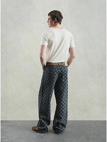 Jeans de ganga estampados de corte baggy giesto