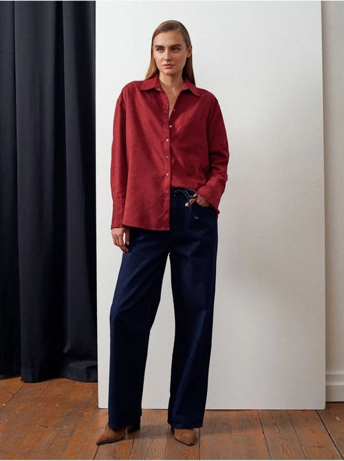 Jeans de mulher de cintura média e perna reta dilvin - Kiabi Jeans de mulher de cintura média e perna reta dilvin - Kiabi