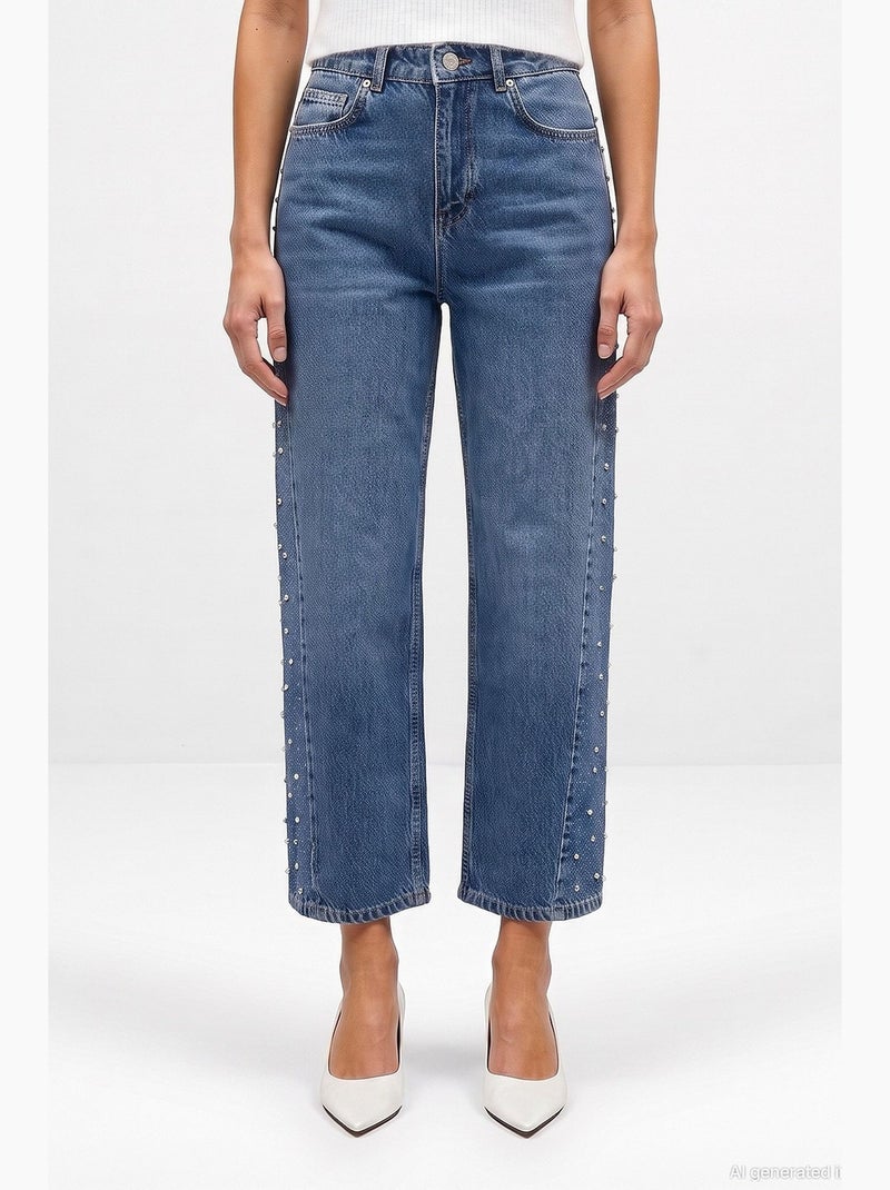 Jeans de mulher dilvin Azul-safira - Kiabi