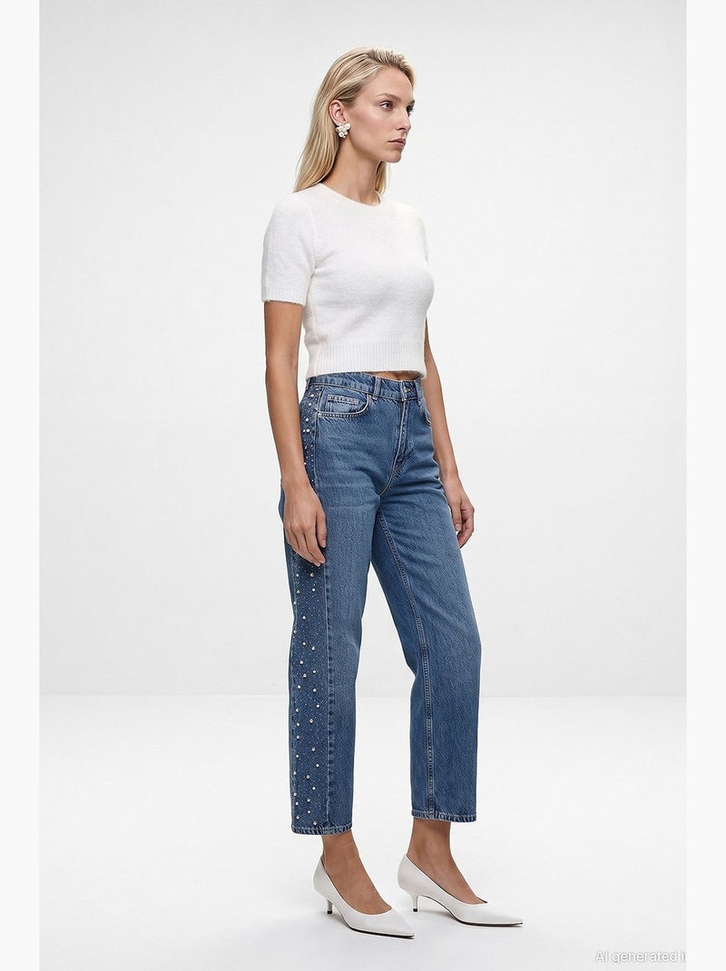 Jeans de mulher dilvin Azul-safira - Kiabi