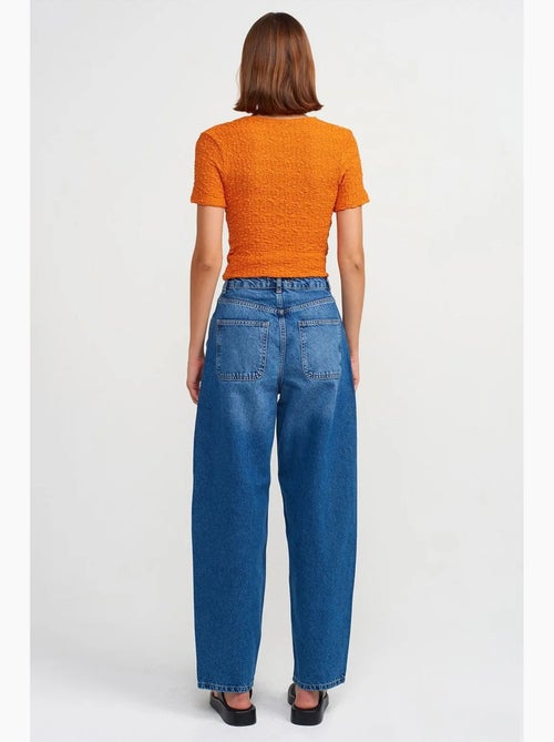 Jeans de perna balão de cintura subida dilvin - Kiabi Jeans de perna balão de cintura subida dilvin - Kiabi