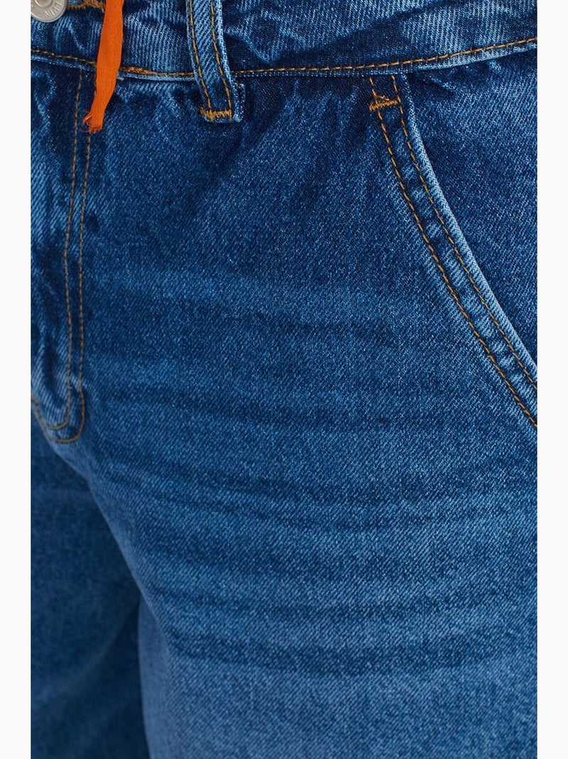 Jeans de perna balão de cintura subida dilvin Azul-safira - Kiabi