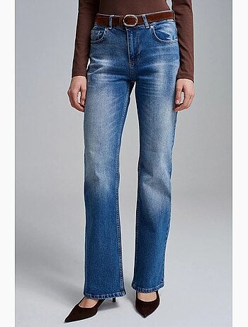 Jeans de perna reta de cintura baixa dilvin