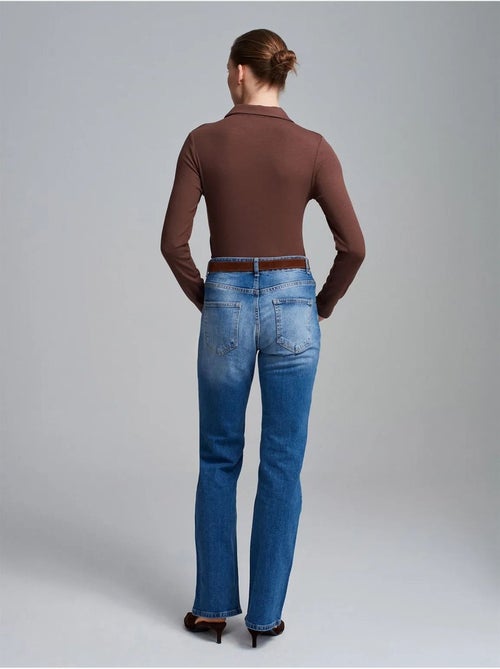 Jeans de perna reta de cintura baixa dilvin - Kiabi