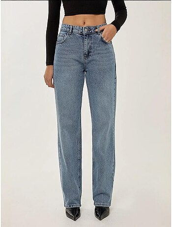 Jeans de perna reta de cintura média hiccup
