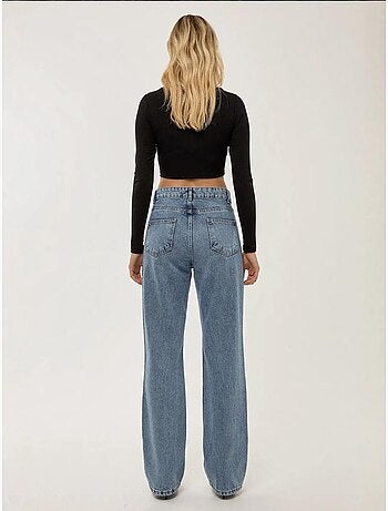 Jeans de perna reta de cintura média hiccup