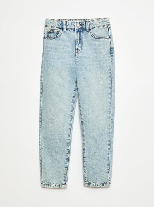 Jeans direitos com abrasões fantasia - Kiabi
