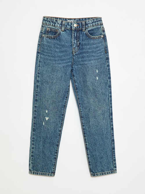Jeans direitos com abrasões fantasia - Kiabi