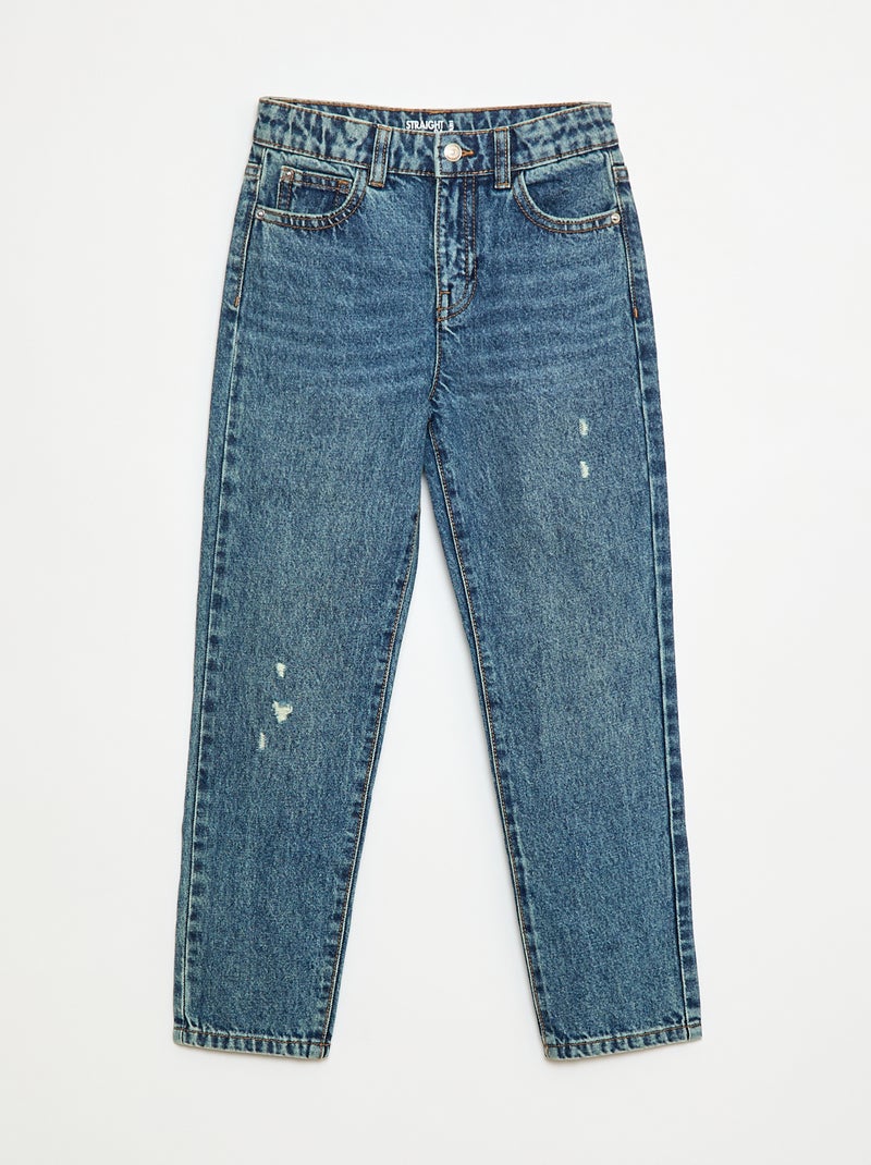 Jeans direitos com abrasões fantasia Azul - Kiabi