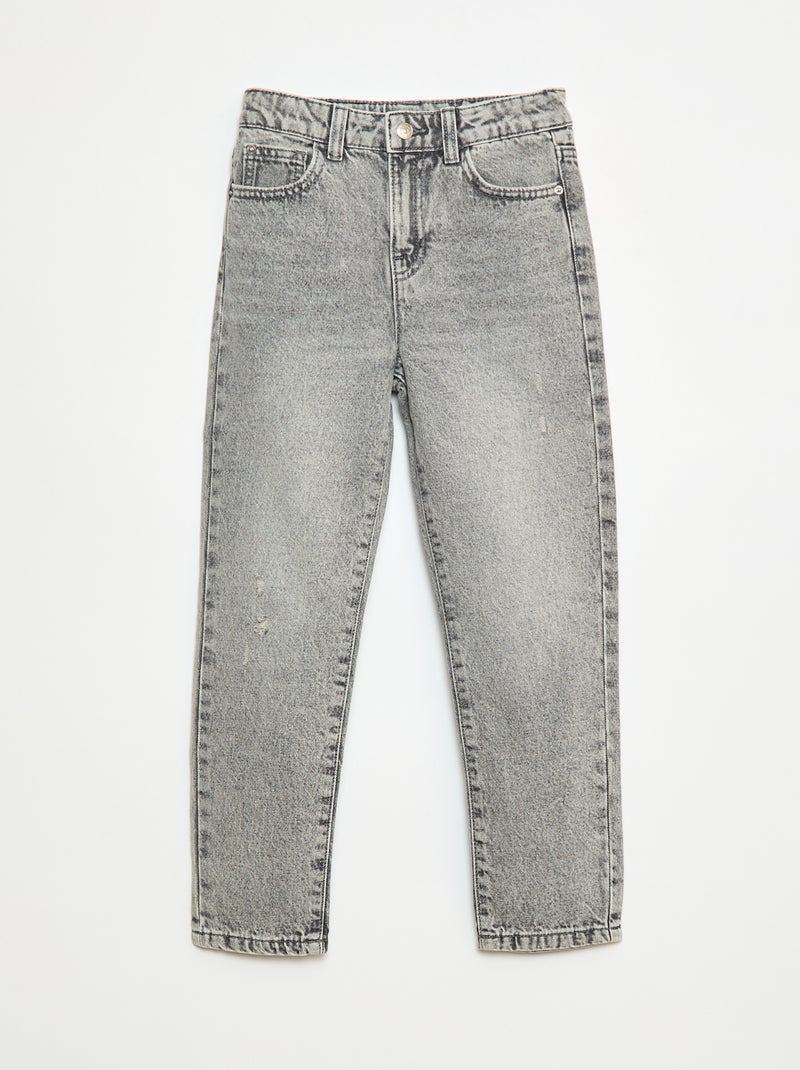 Jeans direitos com abrasões fantasia Cinza - Kiabi
