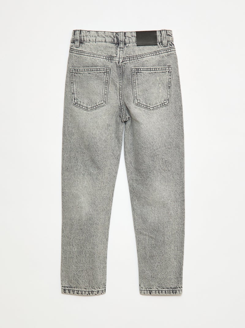 Jeans direitos com abrasões fantasia Cinza - Kiabi