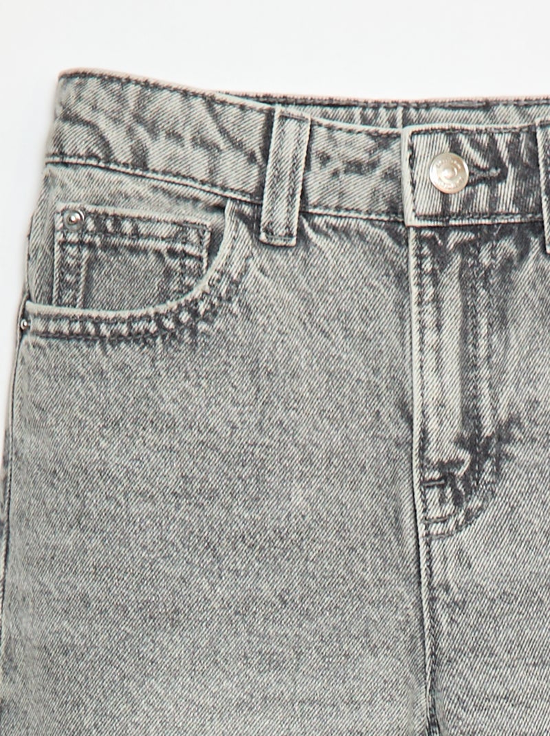 Jeans direitos com abrasões fantasia Cinza - Kiabi