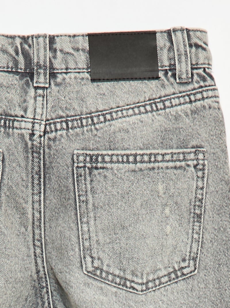 Jeans direitos com abrasões fantasia Cinza - Kiabi
