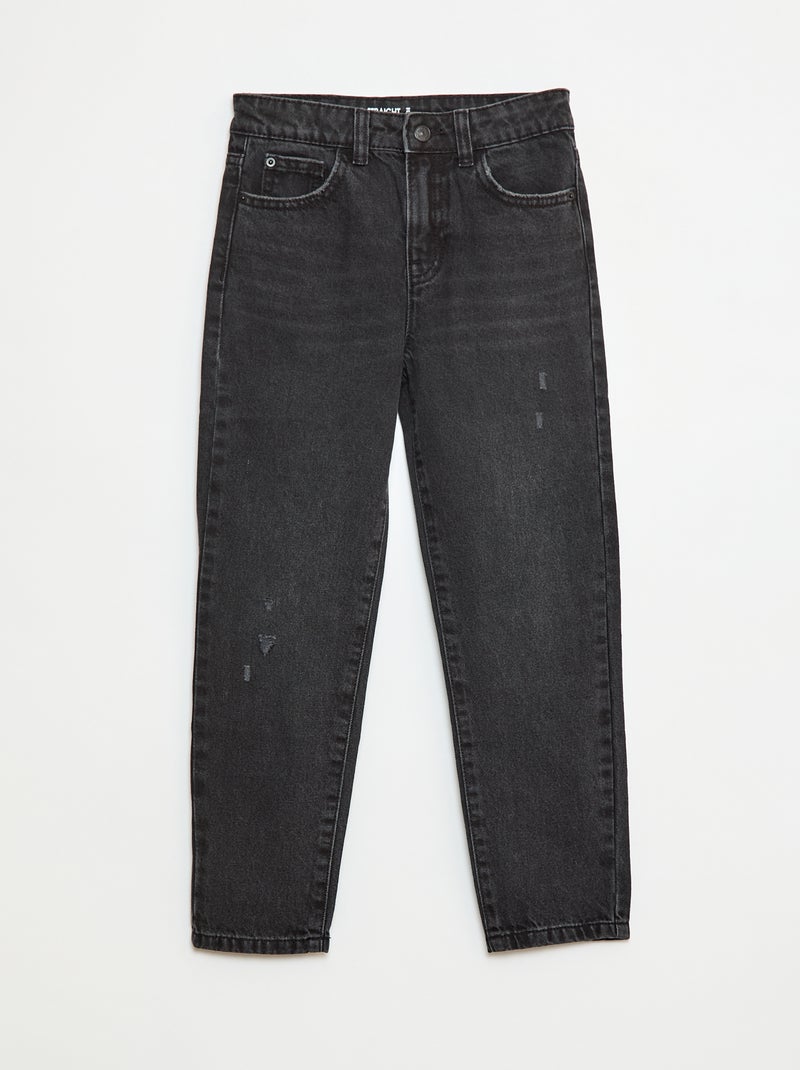 Jeans direitos com abrasões fantasia Cinza - Kiabi