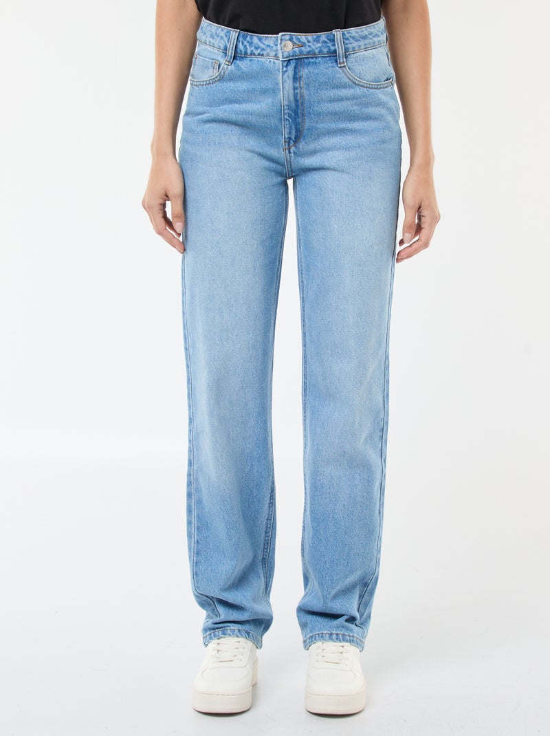 Jeans direitos de cintura subida - L32 Azul - Kiabi
