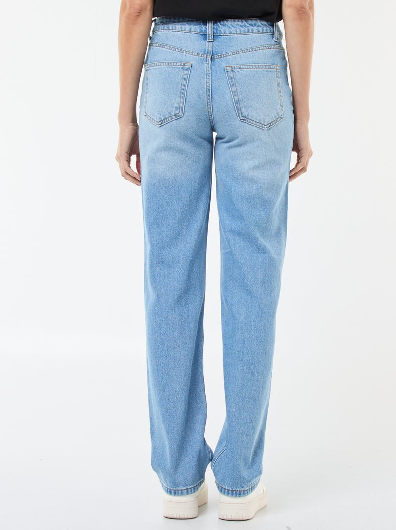 Jeans direitos de cintura subida - L32 Azul - Kiabi