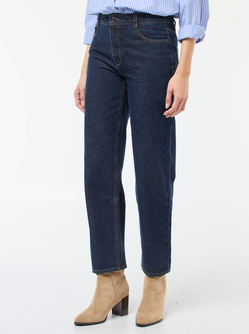 Jeans direitos de cintura subida - L32 Azul - Kiabi