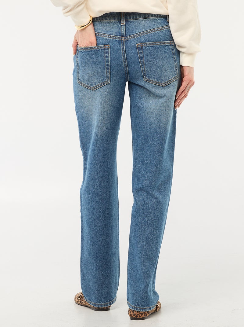 Jeans direitos de cintura subida - L32 Azul - Kiabi