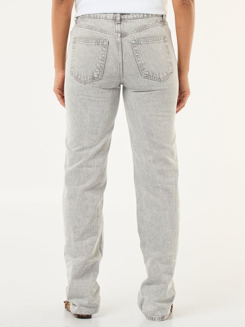 Jeans direitos de cintura subida - L32 Cinza - Kiabi