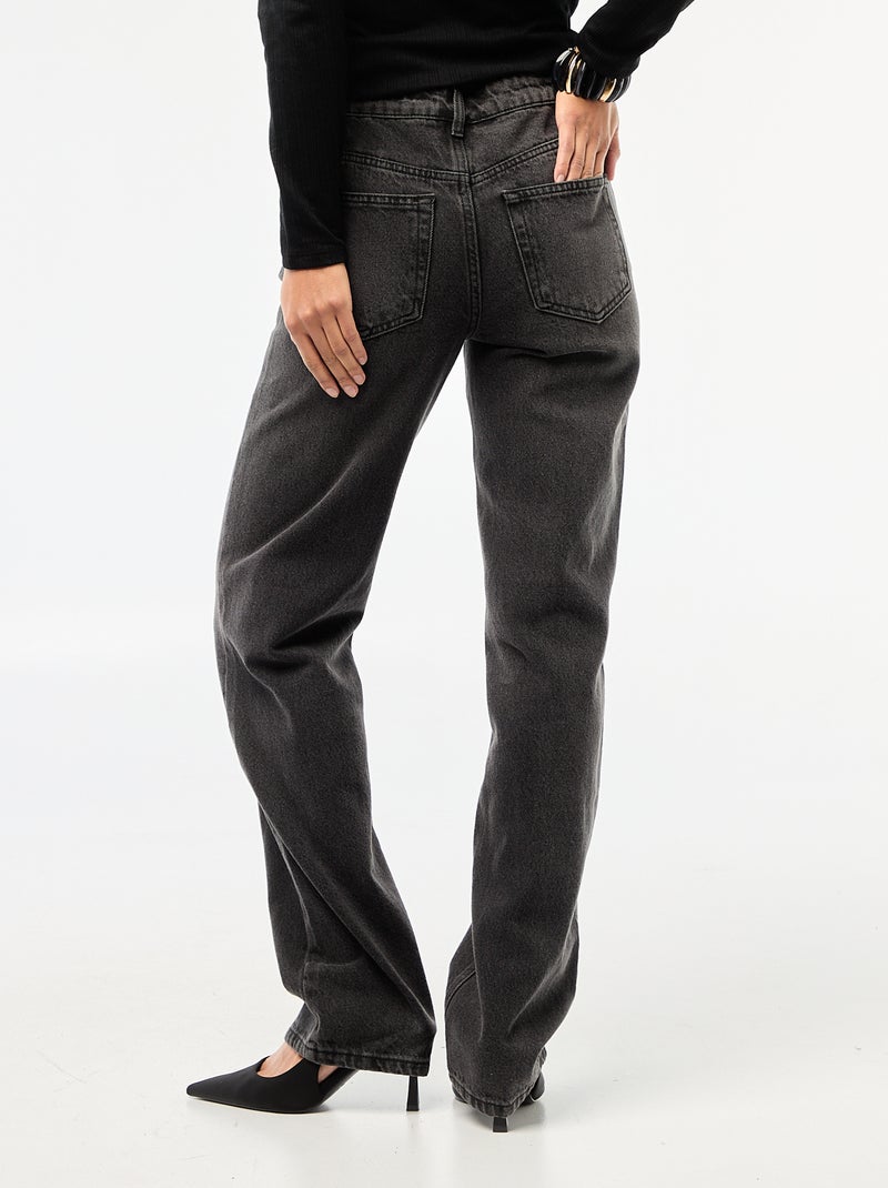 Jeans direitos de cintura subida - L32 Preto - Kiabi