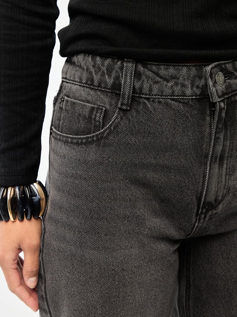 Jeans direitos de cintura subida - L32 Preto - Kiabi