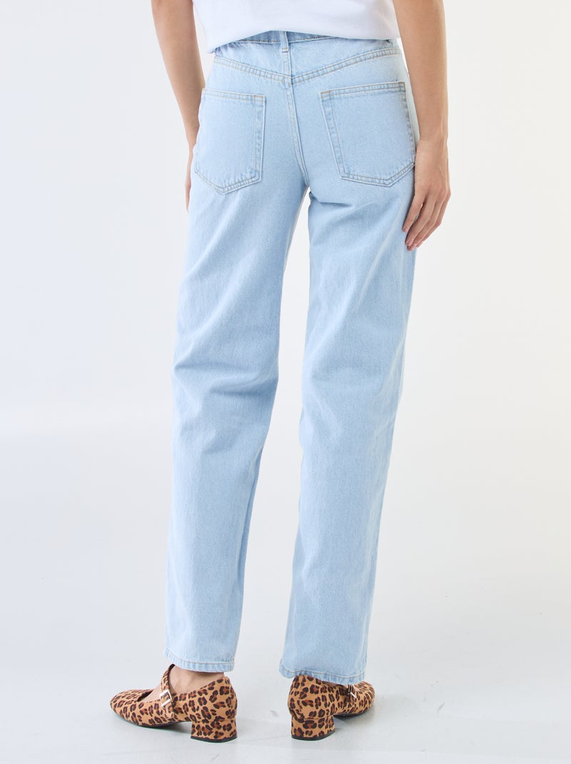 Jeans direitos de ganga em algodão Azul - Kiabi