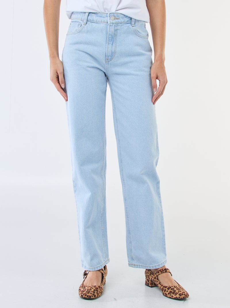 Jeans direitos de ganga em algodão Azul - Kiabi