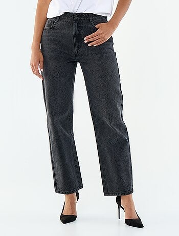 Jeans direitos de ganga em algodão