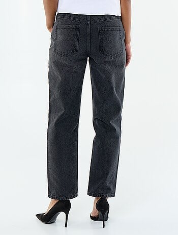 Jeans direitos de ganga em algodão