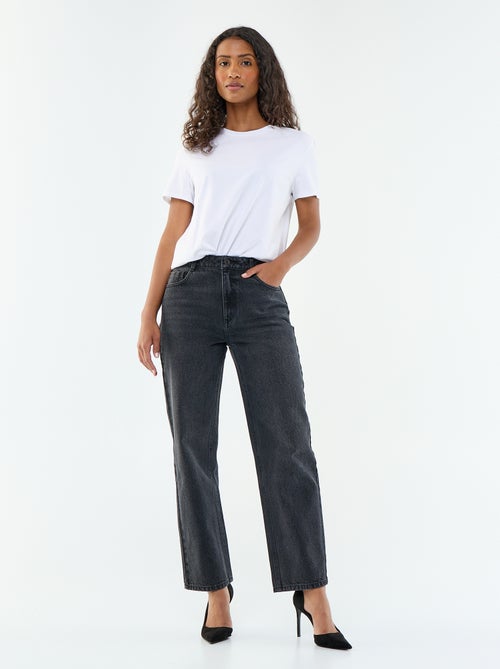 Jeans direitos de ganga em algodão - Kiabi