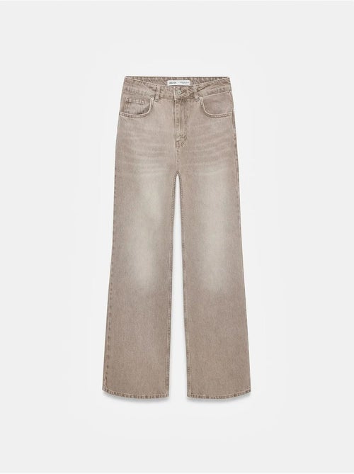 Jeans em ganga de perna direita e cintura alta dilvin - Kiabi