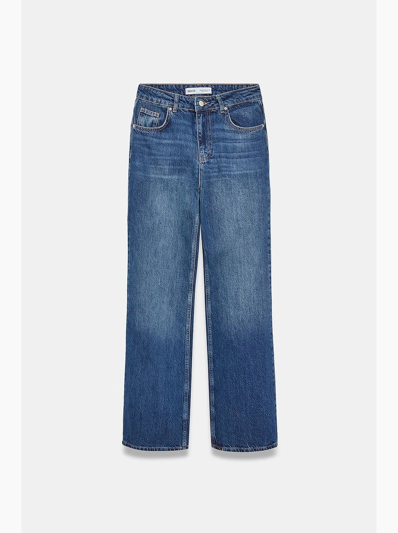 Jeans feminino dilvin Azul-safira - Kiabi