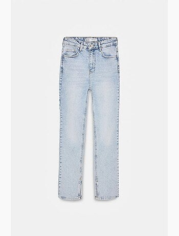 Jeans femininos de cintura alta e perna reta dilvin