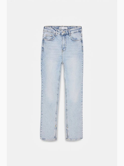 Jeans femininos de cintura alta e perna reta dilvin - Kiabi