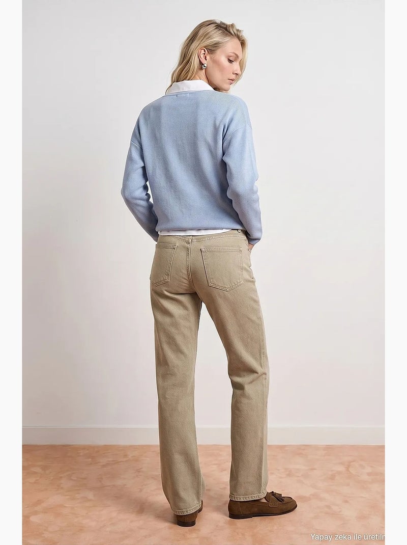 Jeans femininos dilvin Areia - Kiabi