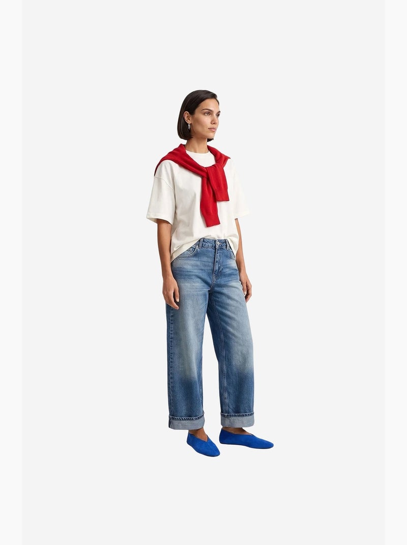 Jeans femininos dilvin Azul-safira - Kiabi