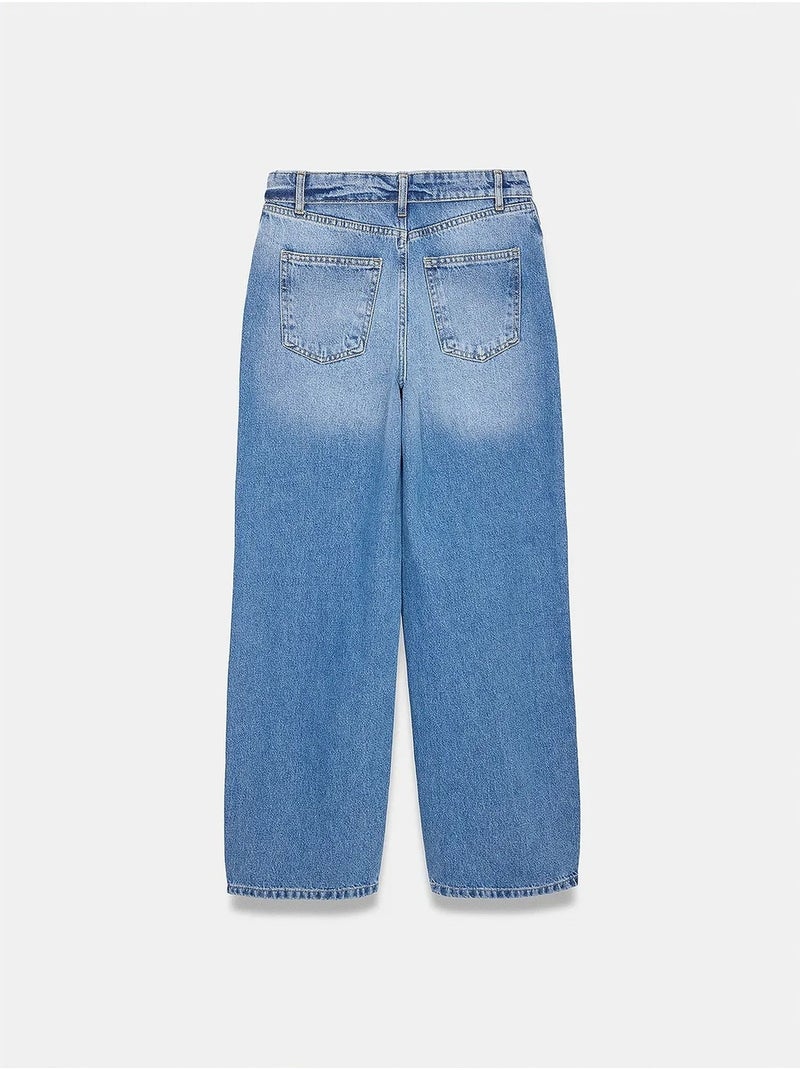 Jeans femininos dilvin Azul-safira - Kiabi