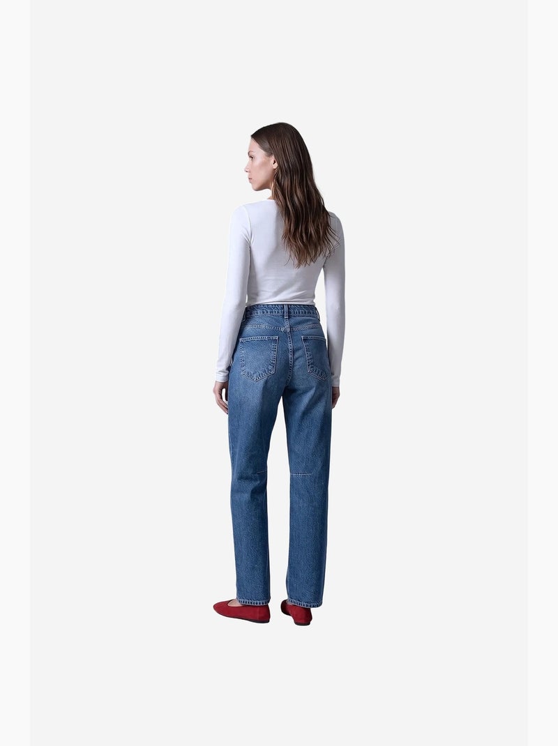 Jeans femininos dilvin Azul-safira - Kiabi