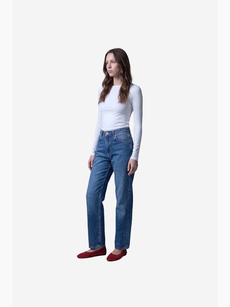 Jeans femininos dilvin Azul-safira - Kiabi