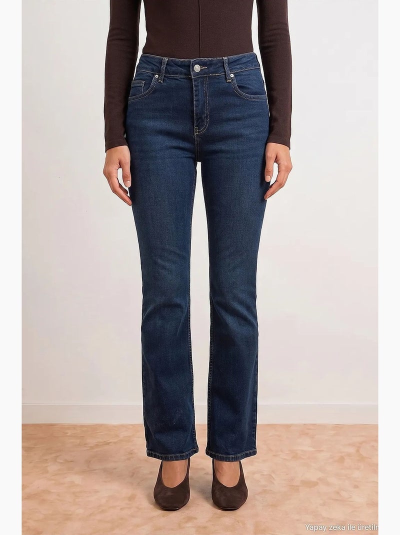 Jeans femininos dilvin Azul-ultramar - Kiabi