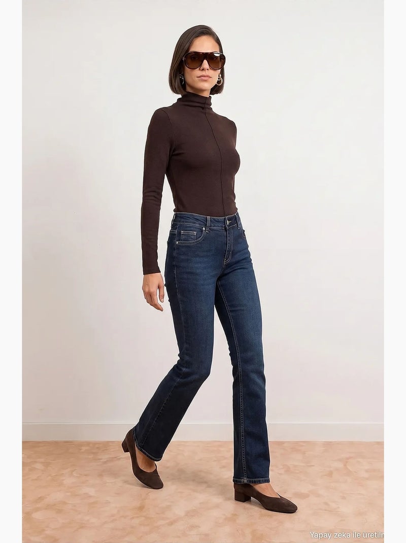 Jeans femininos dilvin Azul-ultramar - Kiabi