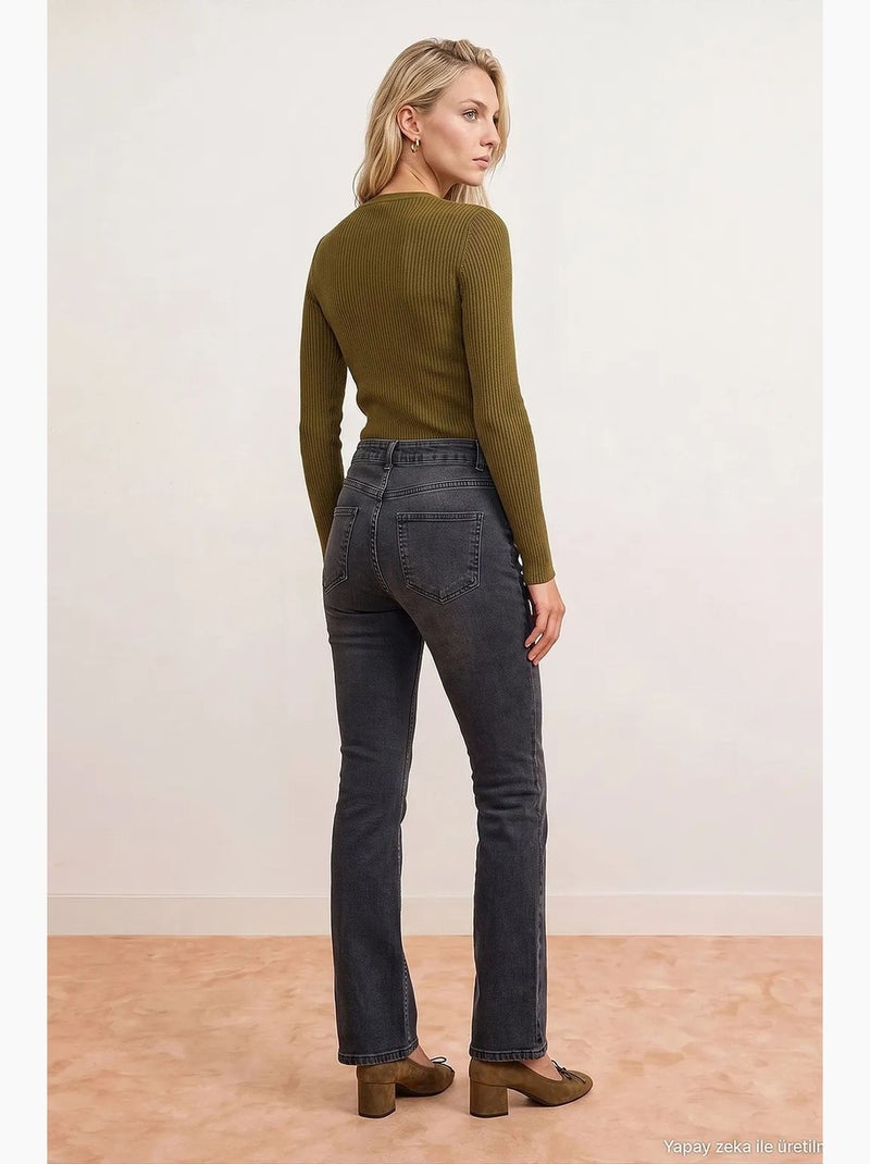Jeans femininos dilvin Cinza escuro - Kiabi