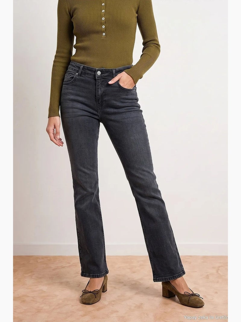 Jeans femininos dilvin Cinza escuro - Kiabi