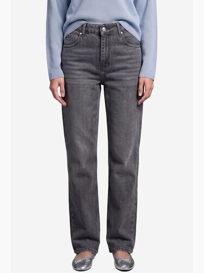 Jeans femininos dilvin Cinza-preto - Kiabi