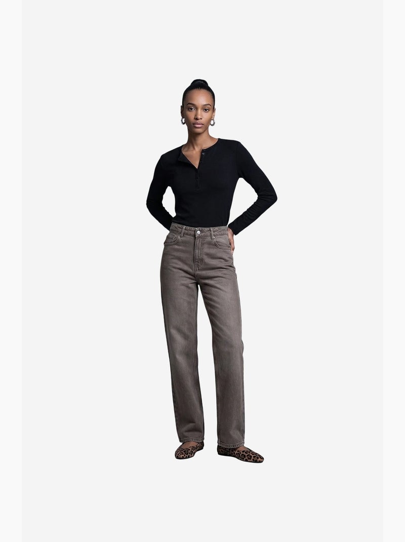 Jeans femininos dilvin Toupe - Kiabi