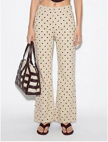 Jeans flare de mulher de cintura média com bolinhas lucci