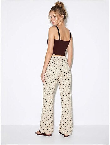 Jeans flare de mulher de cintura média com bolinhas lucci