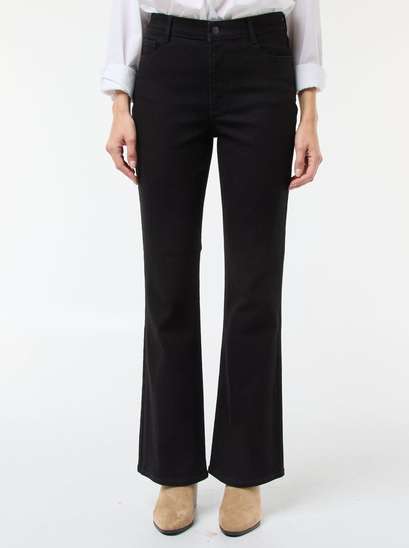 Jeans flare/bootcut de cintura subida Preto - Kiabi