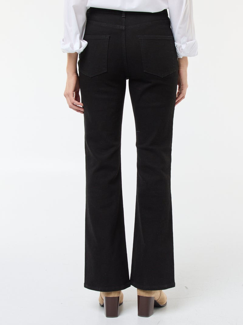 Jeans flare/bootcut de cintura subida Preto - Kiabi