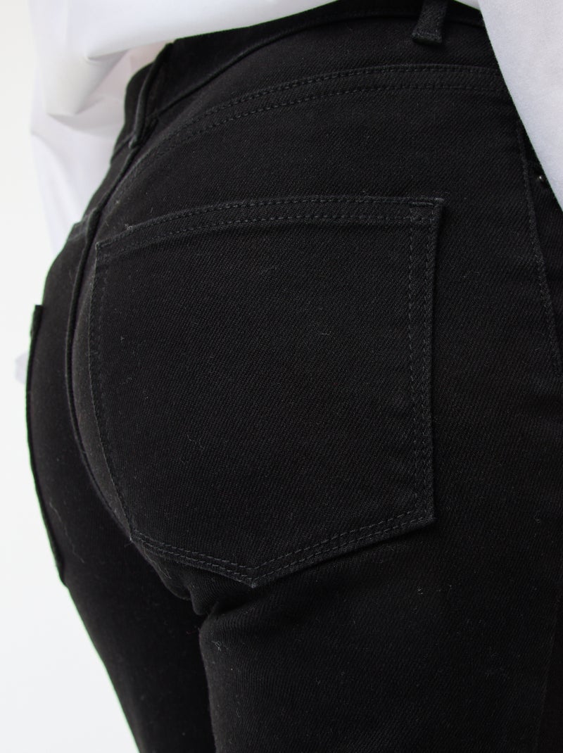 Jeans flare/bootcut de cintura subida Preto - Kiabi